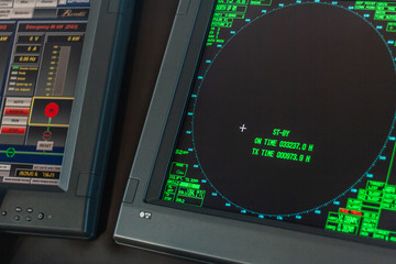 The future of air, land, and sea navigation. Holograms, charts, sonars and tracking instruments for any type of cruising. Futuristic Control panel, and dashboard with led lights. Sustainable design.