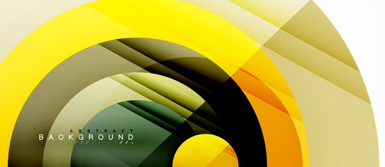 Glossy colorful circles abstract background, modern geometric design