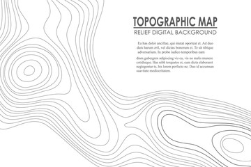 Topographic map contour background. Line map with elevation. Geographic World Topography map grid abstract vector illustration. - obrazy, fototapety, plakaty