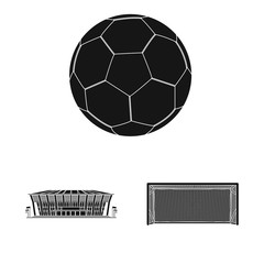 Vector design of soccer and gear sign. Set of soccer and tournament stock symbol for web.