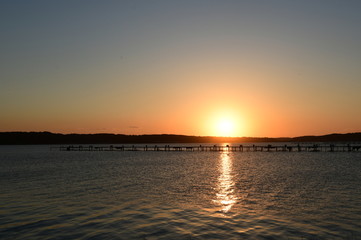 Obraz premium 北浦の夕景