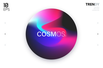 Abstract Wave Shapes Background Design. Vivid Colors Backdrop. Trendy Color Flow Artwork