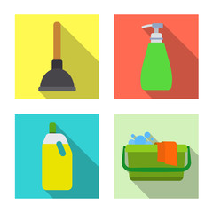 Vector design of cleaning and service icon. Set of cleaning and household stock vector illustration.
