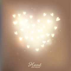 Blurred flying hearts valentine day background. Vector eps10.