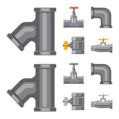 Vector design of pipe and tube symbol. Set of pipe and pipeline stock vector illustration.