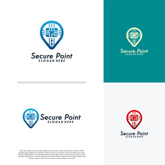 Secure Point logo designs concept vector, Protect Place logo symbol