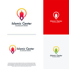 Islamic Center logo designs concept vector, Mosque Point logo designs vector