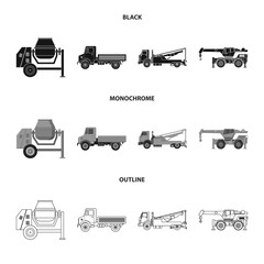 Vector design of build and construction symbol. Collection of build and machinery stock symbol for web.