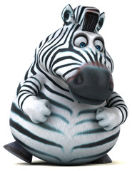 Fun zebra - 3D Illustration