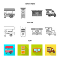 Vector design of market and exterior symbol. Collection of market and food stock symbol for web.