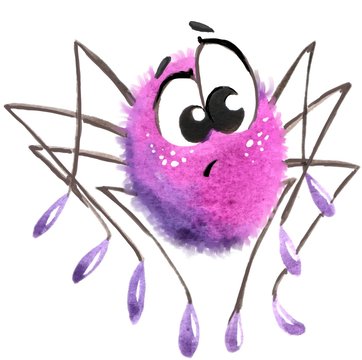 Spider for halloween party watercolor clipart picture