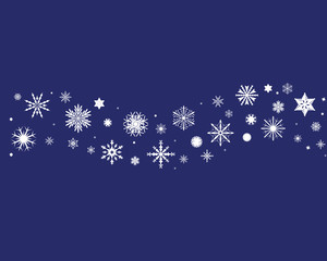 Schneeflocken auf blauem Hintergrund Welle