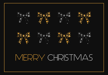 Merry Christmas - Geschenkschleifen aus verschiedenen Schneeflocken