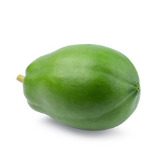Green papaya isolated on a white background