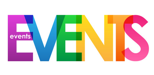 EVENTS rainbow letters banner