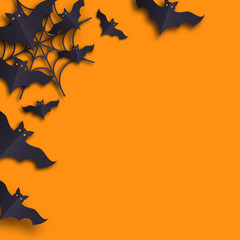 Halloween background. Paper style. Flyer or invitation template for Halloween party