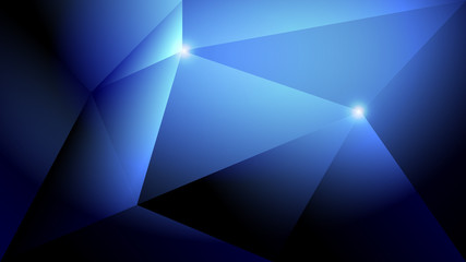 Abstract dark blue light and shade creative polygonal background. Vector illustration.