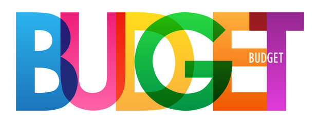 BUDGET rainbow colorful banner