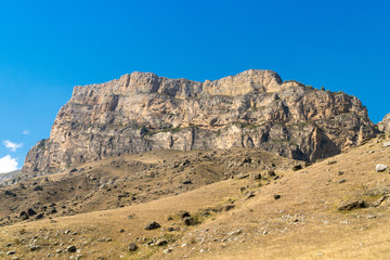 Fototapeta na wymiar Beautifull landscape view of Caucasus mountains near mount Elbrus - the highest mountain in Europe.