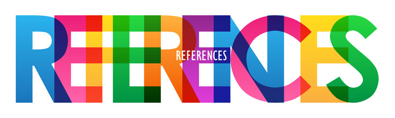REFERENCES rainbow letters banner