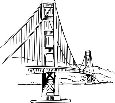 Golden Gate Bridge vector drawing