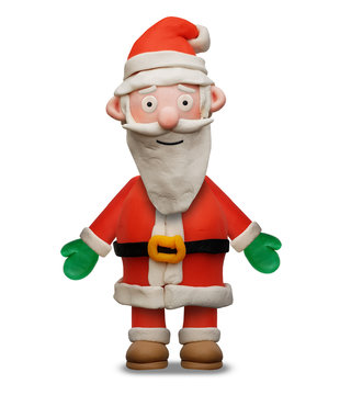 Weihnachtsmann aus Knete 