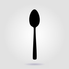 Spoon icon. Vector flat sign on gray background