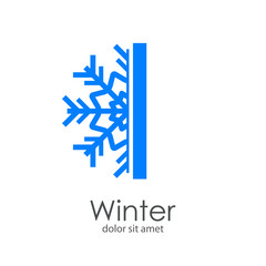 Logotipo letra I azul con estrella de frío