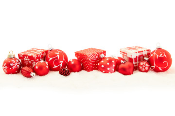 Weihnachten Hintergrund mit Geschenk und Deko