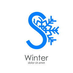 Logotipo letra S azul con estrella de fr&iacute;o a la derecha