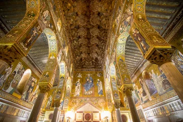 Deurstickers Interior of the Palatine Chapel, Palermo, Italy © robertdering
