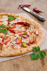 Traditional spicy pizza