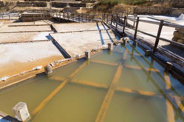 The famous salt valley of Añana, Spain
