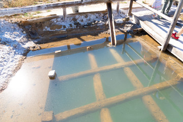 The famous salt valley of A&ntilde;ana, Spain