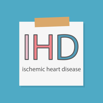 IHD ischemic heart disease rate written in a notebook paper- vector illustration