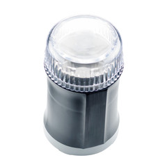 Black coffee grinder isolated on the white background