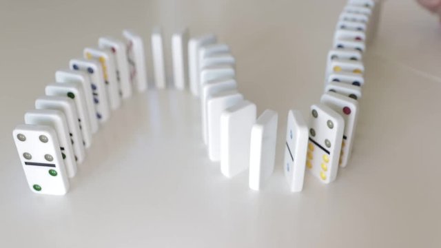 Dominos falling in S-curve