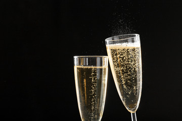 two glasses of sparkling wine