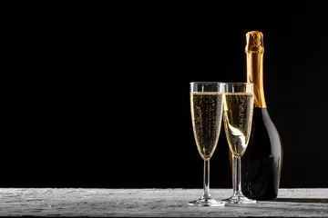 Foto op Aluminium glasses of champagne with the bottle © fotofabrika