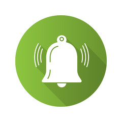 Active notification flat design long shadow glyph icon