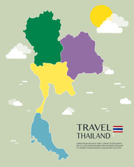 Map Of Thailand Vector And Illustration.