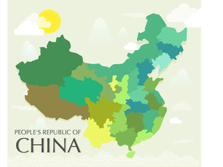 Map Of China Vector And Illustration.