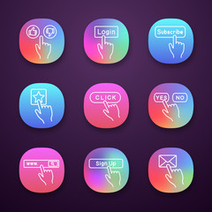 Click buttons icons set