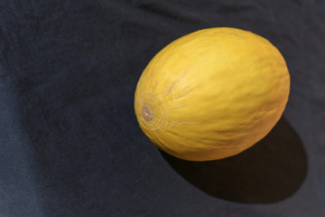 whole melon on a dark background