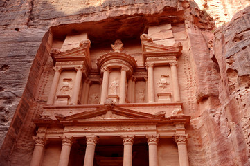 Petra. The name Treasury is derived from a tale that an Egyptian pharaoh hid a treasure here, but...