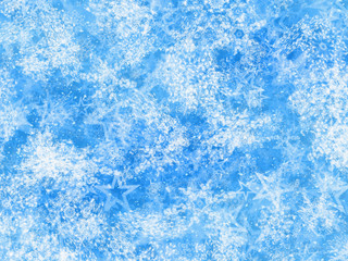 Fototapeta na wymiar snowfall background with painted stars