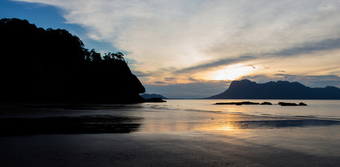 Fototapeta na wymiar Sunset in malaysian part of Borneo