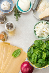 Ingredients for Vegetarian Spinach and Ricotta Lasagna