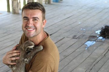Handsome man working in animal shelter © ajr_images