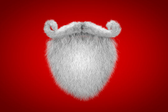 Santa Claus White Mustache and Spade Beard